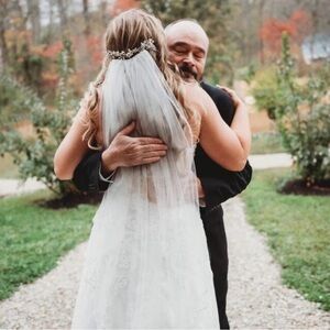 Two Tier “120 Cut Edge Veil with Comb and Blusher